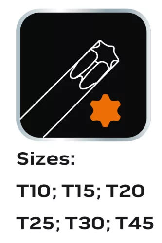 Neo tools Torxkulcs készlet „T” markolattal 6db, szerszámkocsiba rakható tálcában