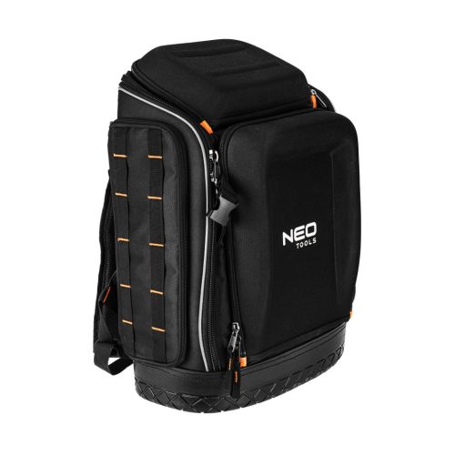 Neo Tools Szerszámos hátizsák, fekete, 20l, erősített 600D poliészter, kívül 7 zseb, belül 19 zseb