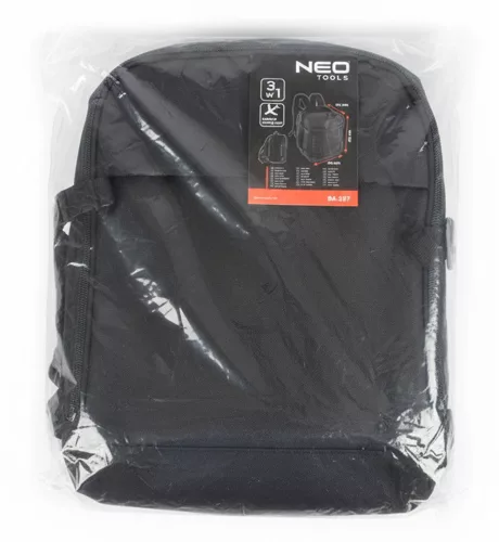 Neo Tools Hátizsák 3 az 1 ben, repülőgép kézipoggyász, laptoptáska, szerszámtáska funkciók, 40x25x20 cm