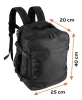 Neo Tools Hátizsák 3 az 1 ben, repülőgép kézipoggyász, laptoptáska, szerszámtáska funkciók, 40x25x20 cm