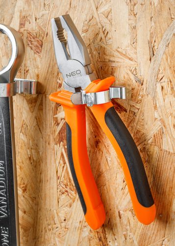 Neo Tools Szerszámtartó klipsz, falra szerelhető, horganyzott acél, átmérő 25mm, 10db