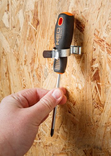 Neo Tools Szerszámtartó klipsz, falra szerelhető, horganyzott acél, átmérő 38mm, 10db