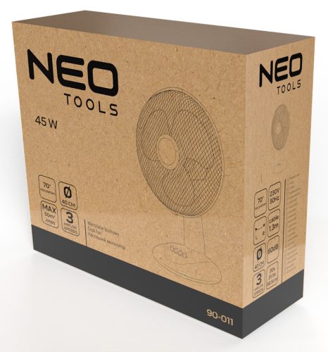 Neo Tools Asztali ventilátor, 45W, 40cm átmérő, oszcillátoros