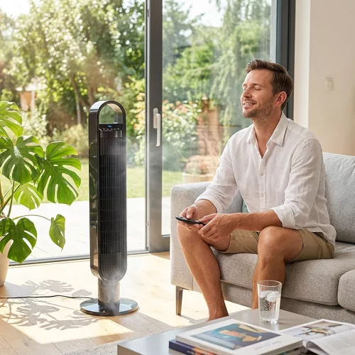 Neo Tools Álló ventilátor, ionizátor funkcióval, távirányítóval, 3 üzemmód, 3 sebesség, wifi
