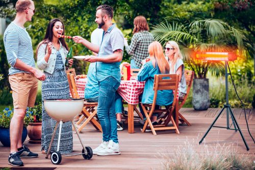 Neo Tools Halogén, infravörös hősugárzó 2000W, IP65, infrav. arany halogén izzó, távir., kül és beltér, fal és menny., 18m2