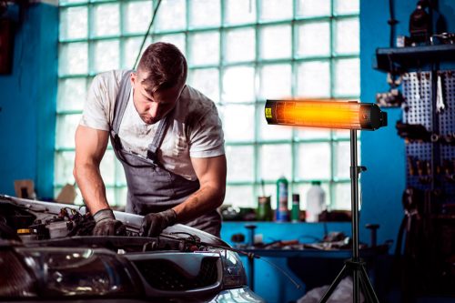 Neo Tools Halogén, infravörös hősugárzó 2000W, IP65, infrav. arany halogén izzó, távir., kül és beltér, fal és menny., 18m2