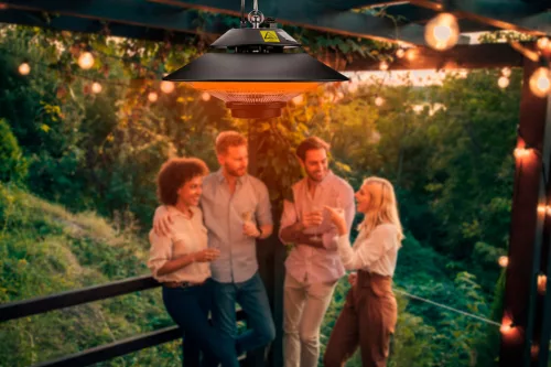 Neo Tools Halogén, infravörös mennyezeti hősugárzó 1500W, IP44, távirányitó, 9m2-ig, kül és beltérre