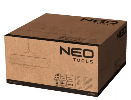 Neo Tools Halogén, infravörös mennyezeti hősugárzó 2000W, alumínium, távirányítóval
