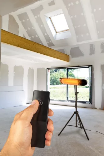 Neo Tools Ipari infravörös halogén hősugárzó, IP55, kültéri, 2000W, 32m2, mennyezet vagy fal