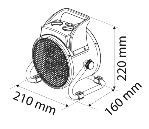 Neo Tools Ipari PTC Elektromos Kerámia Hősugárzó 2 kw, Két fokozat, állítható szög, levehető fogantyú, 197 m3/h