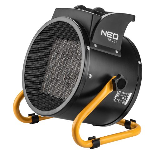 Neo Tools Ipari PTC Elektromos Kerámia Hősugárzó 3 kw, Két fokozat, állítható szög, levehető fogantyú, 280 m3/h