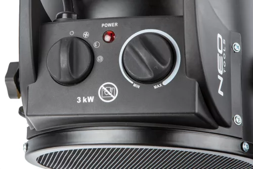 Neo Tools Ipari PTC Elektromos Kerámia Hősugárzó 3 kw, Két fokozat, állítható szög, levehető fogantyú, 280 m3/h