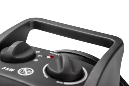 Neo Tools Ipari PTC Elektromos Kerámia Hősugárzó 3 kw, Két fokozat, állítható szög, levehető fogantyú, 280 m3/h