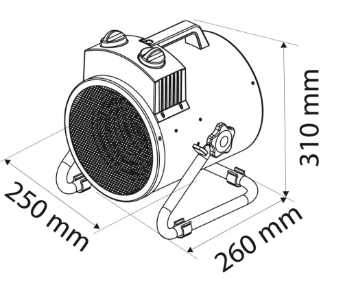 Neo Tools Ipari elektromos hősugárzó 3kW, állíth. üzemmód, IPX4(vizálló), állíth. szög, szabadonálló, 354 m3/h