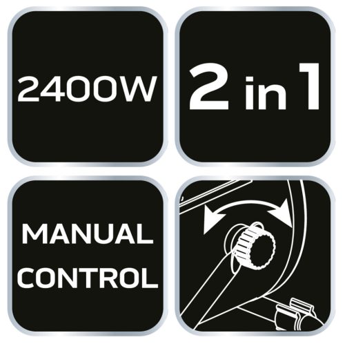 Neo Tools Elektromos hősugárzó ventiátorral, 2az1-ben, 2,4kW, manuális, termosztát, 460 m3/h