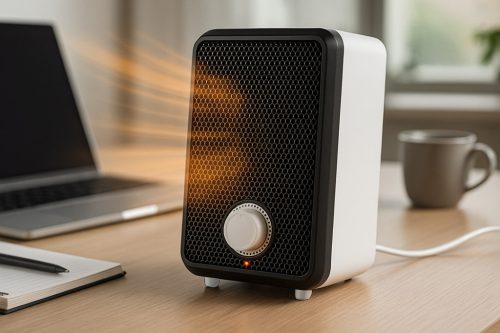 Neo Tools Fűtőventillátor, asztali, 600W, termosztát, hőmérséklet szabályzó