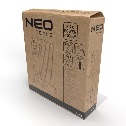 Neo Tools Olajradiátor, 11 bordás, 2 fokozatú, 1500/2500W