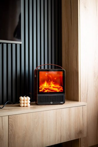 Neo Tools Elektromos látványkandalló, 850/1500W, termosztát, hőkioldó