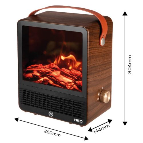 Neo Tools Elektromos látványkandalló, 850/1500W, termosztát, hőkioldó