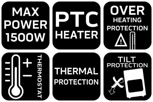 Neo Tools Fűtőventillátor PTC fűtőbetéttel, 1500W, termosztát