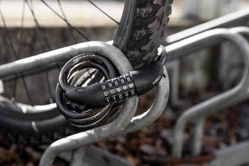 Neo Tools Kerékpárzár, számzáras, 120cm, 12mm, vázra rögzíthető