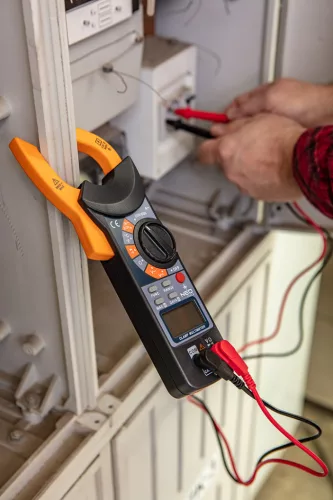 Neo Tools Multiméter Digitális lakatfogó, AC V, DC V, AC A, Ellenállás, Hőmérséklet, Dióda, Folytonosság