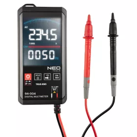   Neo Tools Multiméter digitális, AC V, DC V, AC A, DC A, ellenállás, hőmérő