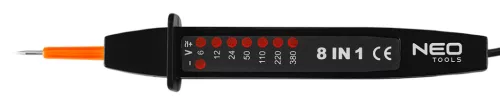 Neo Tools Feszültségvizsgáló, fázisceruza, 8az1ben,  AC/DC 6-380V