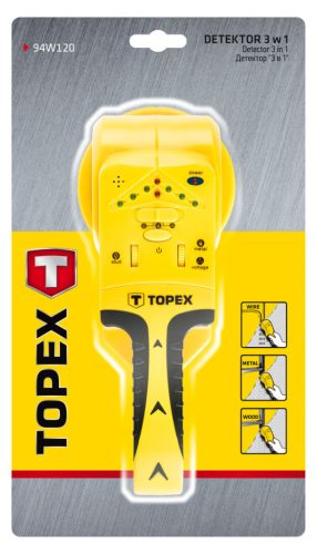 Topex Detektor 3 az 1-ben fa/feszültség/fém, 9V