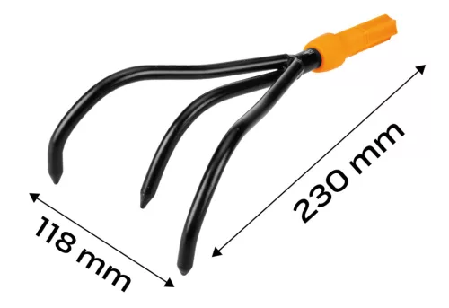 Neo Tools Kultivátor, acél, 230mm, 3 fogú, Neo Click System