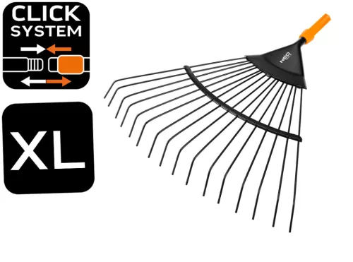 Neo Tools Gereblye, 16 fogú, 360mm, acél, Neo Click System