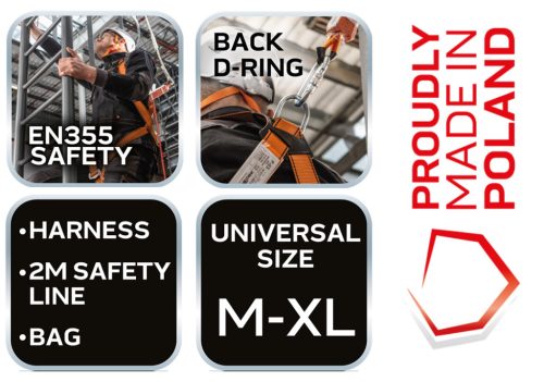 Neo Tools Munkavédelmi testhevederzet lengéscsillapító nélkül