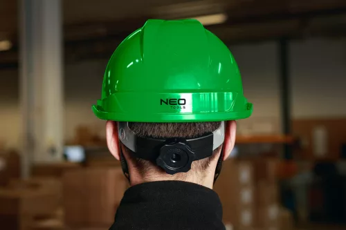 Neo Tools Védősisak állszíjjal, zöld