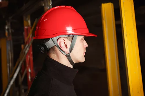 Neo Tools Védősisak állszíjjal, piros