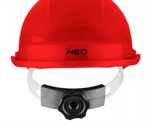 Neo Tools Védősisak állszíjjal, piros
