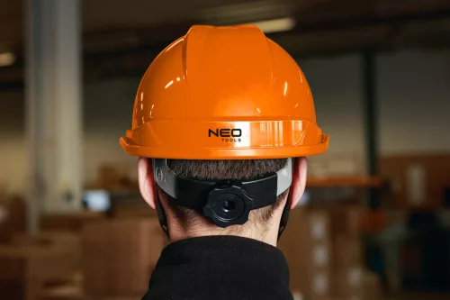 Neo Tools Védősisak állszíjjal, narancs