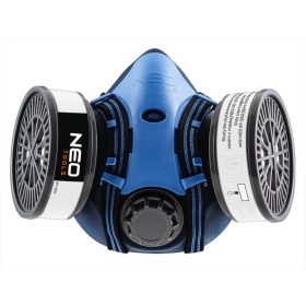   Neo Tools Szilikon félmaszk készlet, 2db szűrővel, P3 R, por és kis részecskék elleni védelem