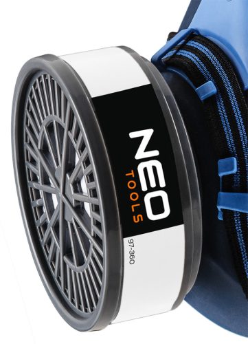 Neo Tools Szilikon félmaszk készlet, 2db szűrővel, P3 R, por és kis részecskék elleni védelem