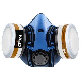   Neo Tools Szilikon félmaszk készlet, 2db szűrővel, A1P2, szerves gázok és por, füst, köd, aeroszolok ellen