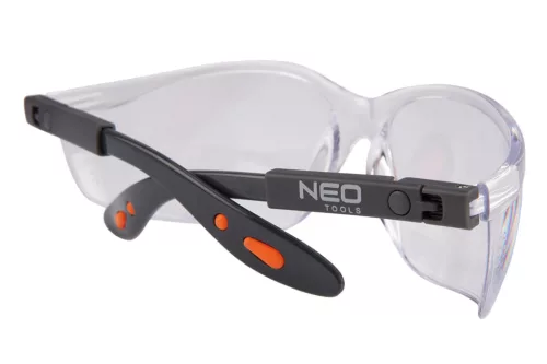 Neo Tools Védőszemüveg, polikarbonát, fehér lencse, állítható keret