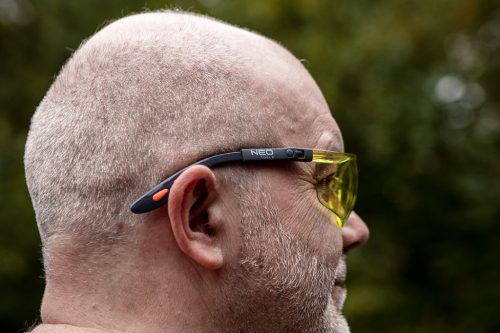 Neo Tools Védőszemüveg, polikarbonát, sárga lencse, állítható keret