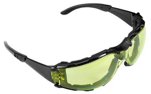 Neo Tools Védőszemüveg, polifoam porvédő peremmel, sárga lencsékkel, F osztályú ellenállósági osztályú