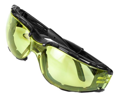 Neo Tools Védőszemüveg, polifoam porvédő peremmel, sárga lencsékkel, F osztályú ellenállósági osztályú