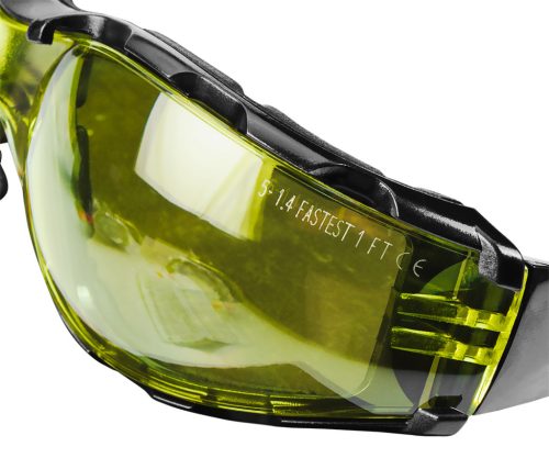 Neo Tools Védőszemüveg, polifoam porvédő peremmel, sárga lencsékkel, F osztályú ellenállósági osztályú