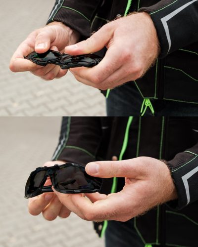 Neo Tools Védőszemüveg, polifoam porvédő peremmel, sötétített lencsékkel, F osztályú ellenállósági osztályú