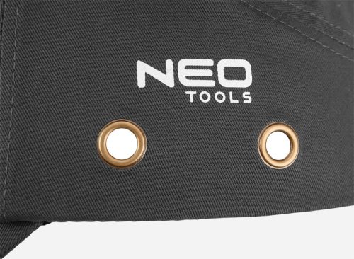 Neo Tools Munkavédelmi baseball sapka, merevítettl, szürke, CE