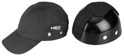 Neo Tools Munkavédelmi baseball sapka, merevítettl, szürke, CE
