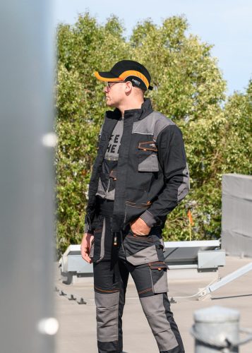 Neo Tools Munkavédelmi baseball sapka, merevítettl, fekete és narancssárga, CE