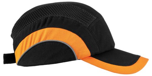 Neo Tools Munkavédelmi baseball sapka, merevítettl, fekete és narancssárga, CE