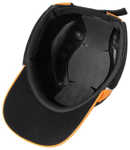 Neo Tools Munkavédelmi baseball sapka, merevítettl, fekete és narancssárga, CE